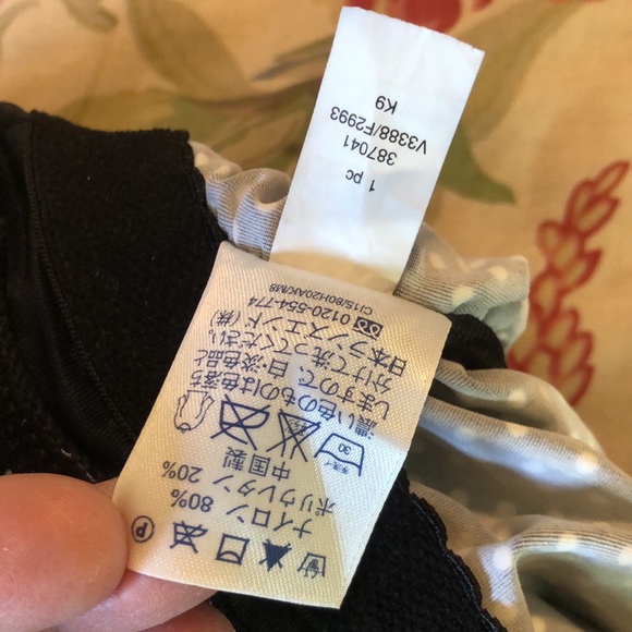 LANDS END size 12 D PolkaDot PolkaDot Tankini Bathing Swimsuit Top Retro BraCup - Picture 10 of 13